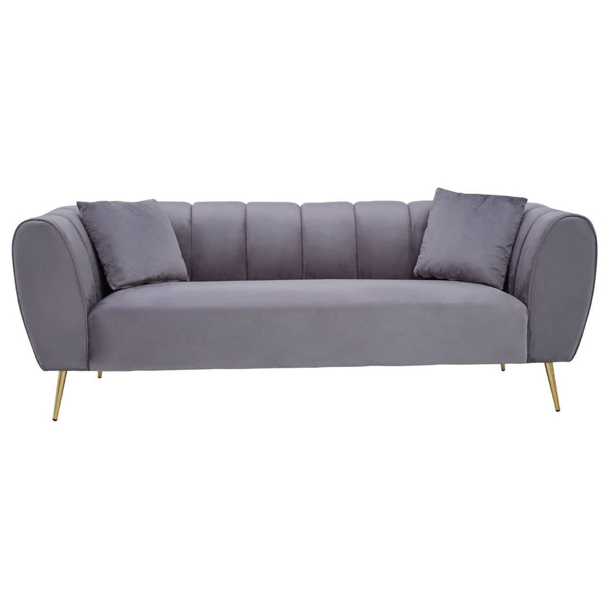 Noosa & Co. Living Florine Three Seater Grey Velvet Sofa House of Isabella UK