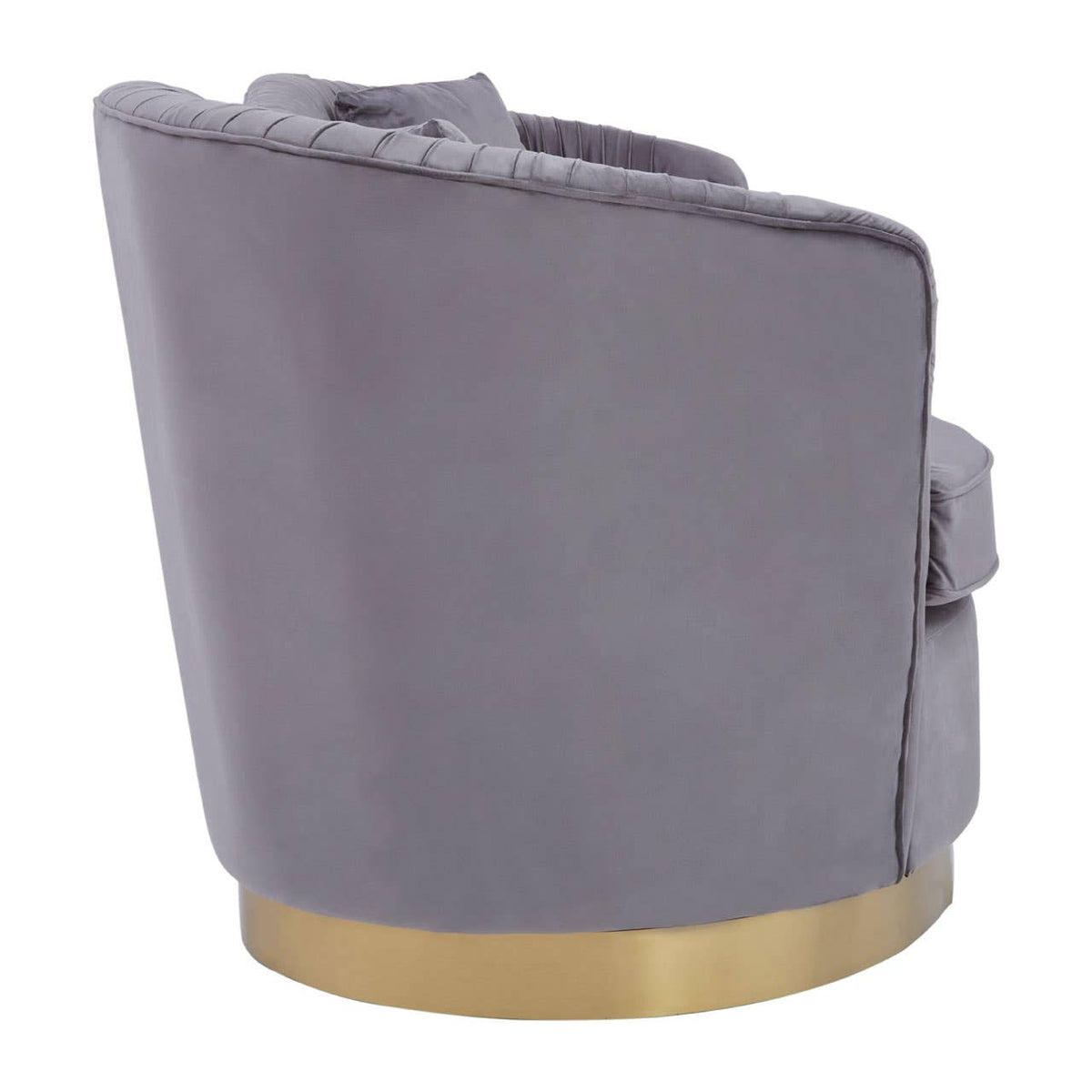 Franza 3 Seat Pleated Grey Velvet Sofa.