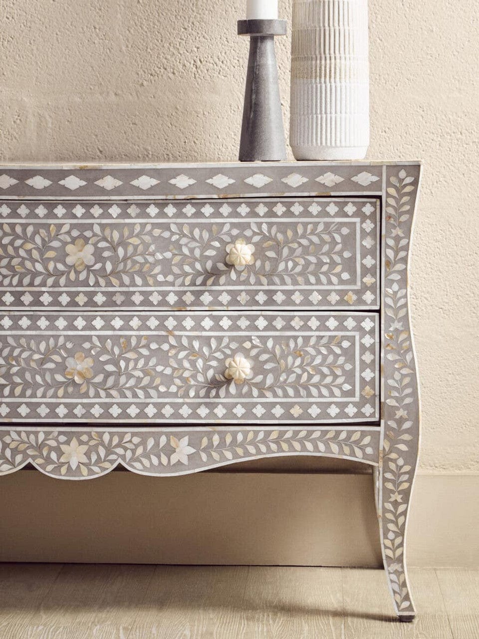 Noosa & Co. Living Fusion 2 Drawer Chest with Mother of Pearl Inlay House of Isabella UK