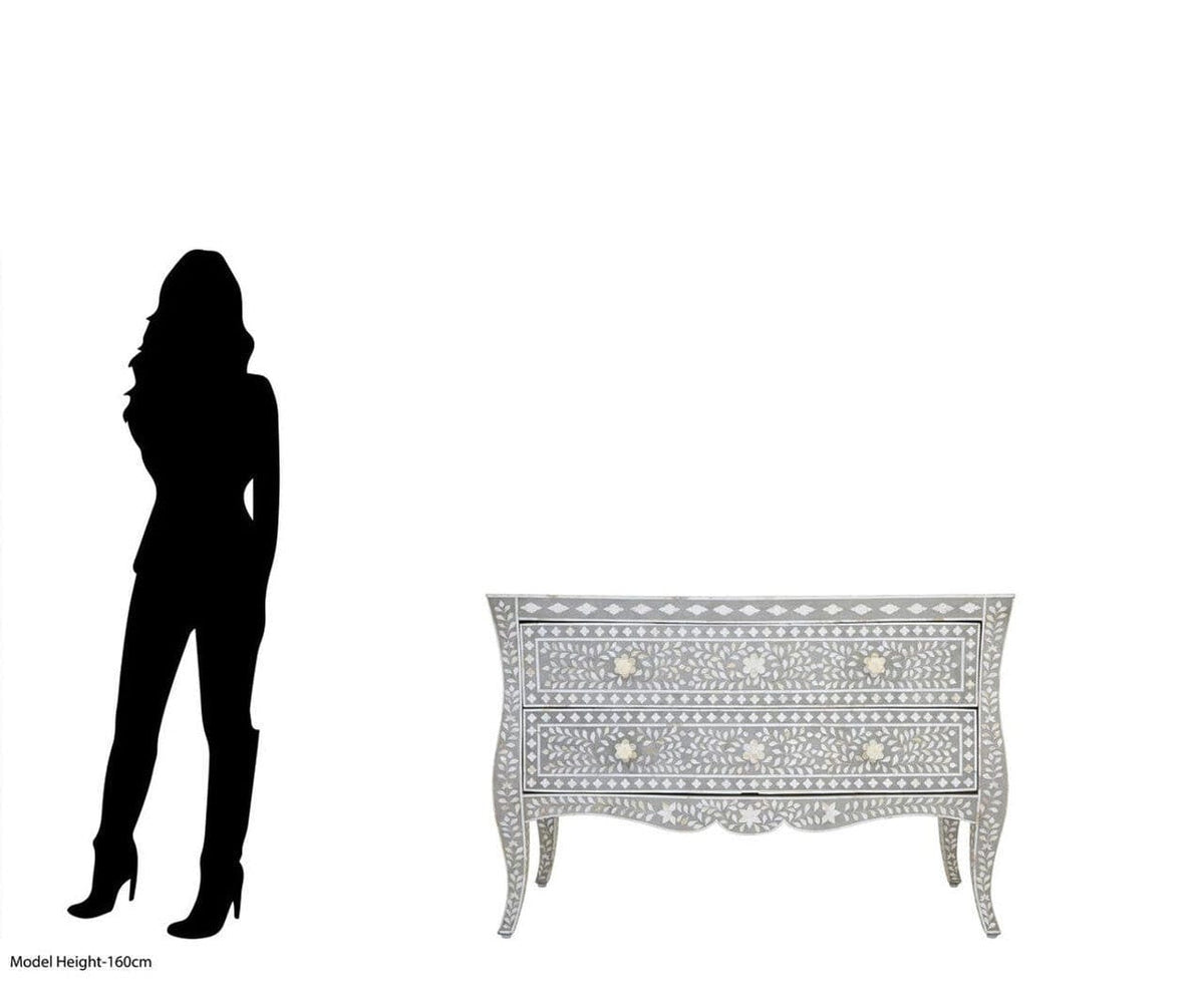 Noosa & Co. Living Fusion 2 Drawer Chest with Mother of Pearl Inlay House of Isabella UK