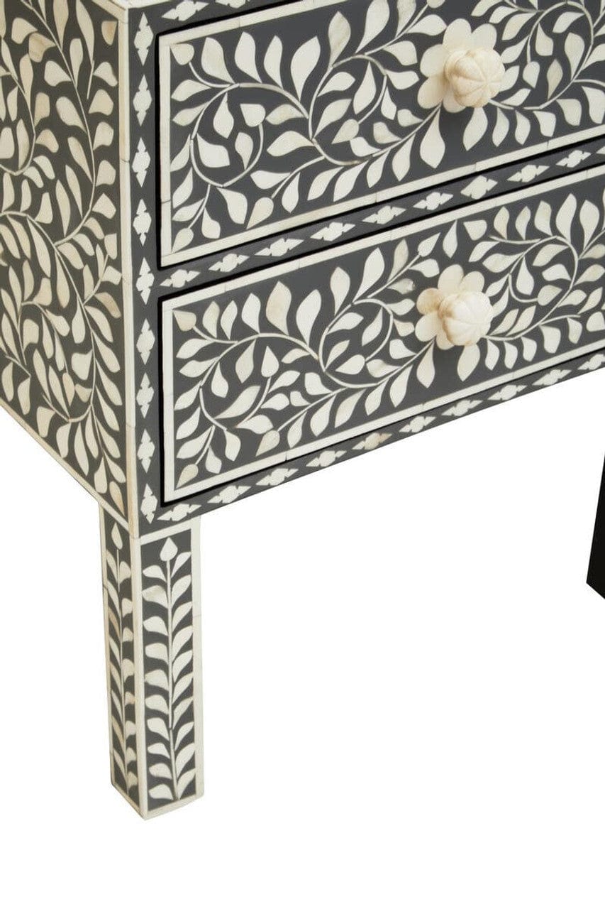 Noosa & Co. Living Fusion 2 Drawer Side Table with Bone Inlay House of Isabella UK