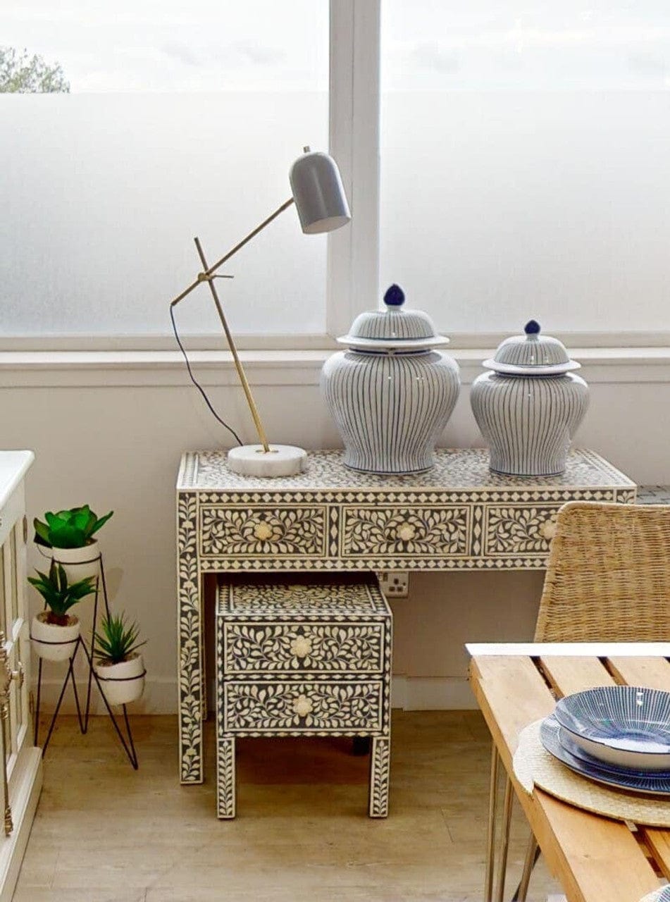 Noosa & Co. Living Fusion 2 Drawer Side Table with Bone Inlay House of Isabella UK