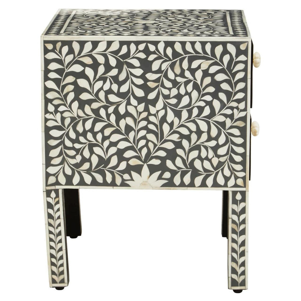 Noosa & Co. Living Fusion 2 Drawer Side Table with Bone Inlay House of Isabella UK