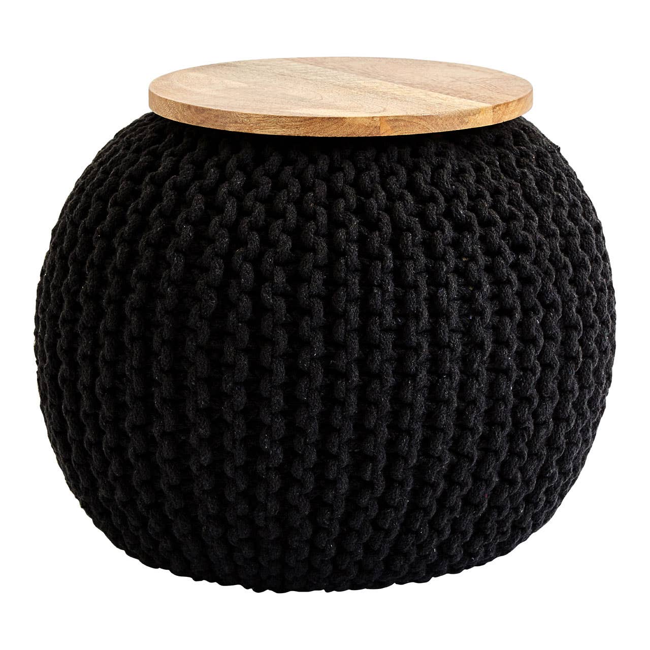 Noosa & Co. Living Fusion Black Woven Pouffe House of Isabella UK