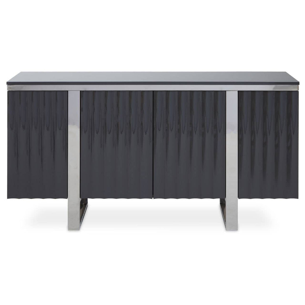 Noosa & Co. Living Genoa Four Door Grey Gloss Finish Sideboard House of Isabella UK