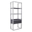 Noosa & Co. Living Genoa Grey and Stainless Steel Shelf Unit House of Isabella UK