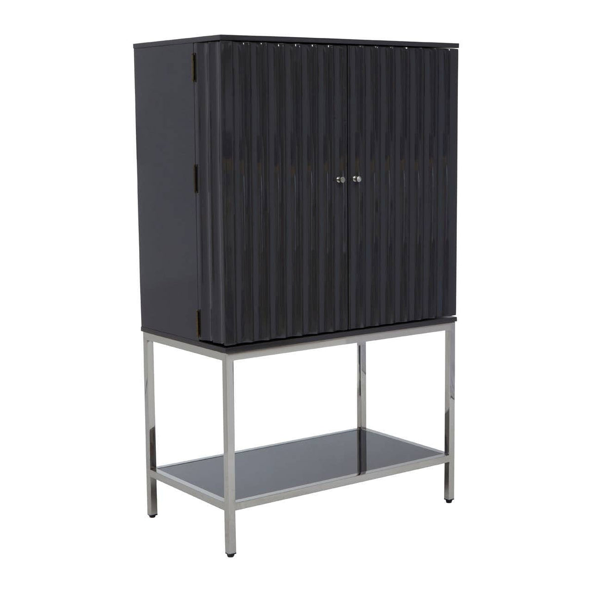 Noosa & Co. Living Genoa Grey Gloss Finish Cabinet House of Isabella UK