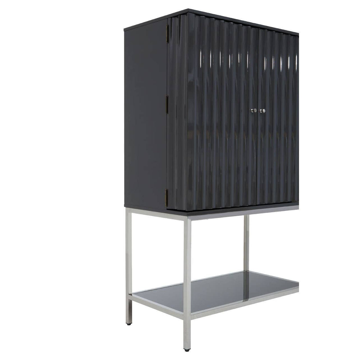 Noosa & Co. Living Genoa Grey Gloss Finish Cabinet House of Isabella UK