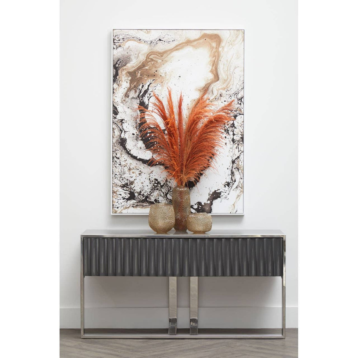 Noosa & Co. Living Genoa Grey Gloss Finish Console Table House of Isabella UK