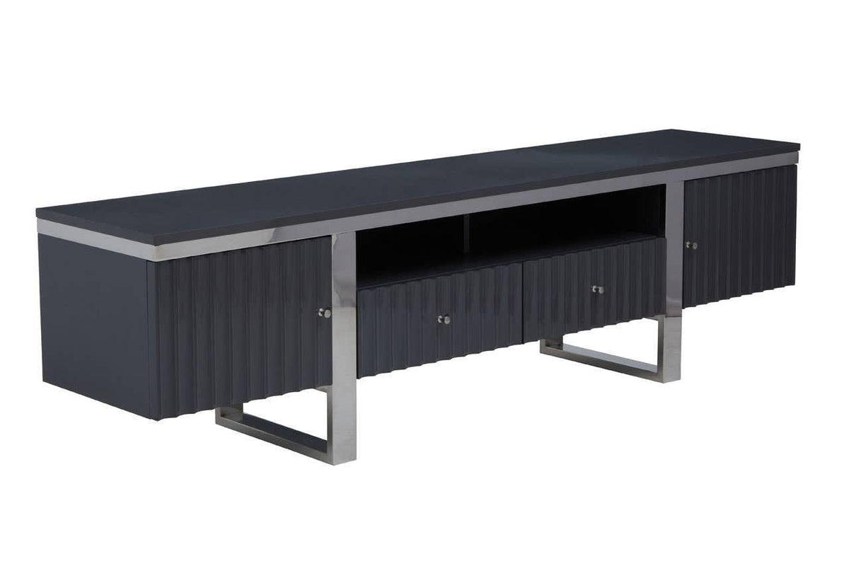 Noosa & Co. Living Genoa Grey Gloss Finish Media Unit House of Isabella UK