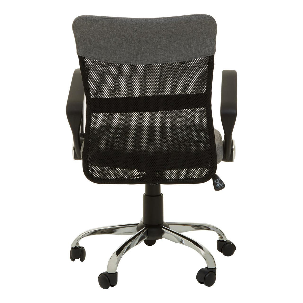 Grey Home Office Chair With Chrome Arms.