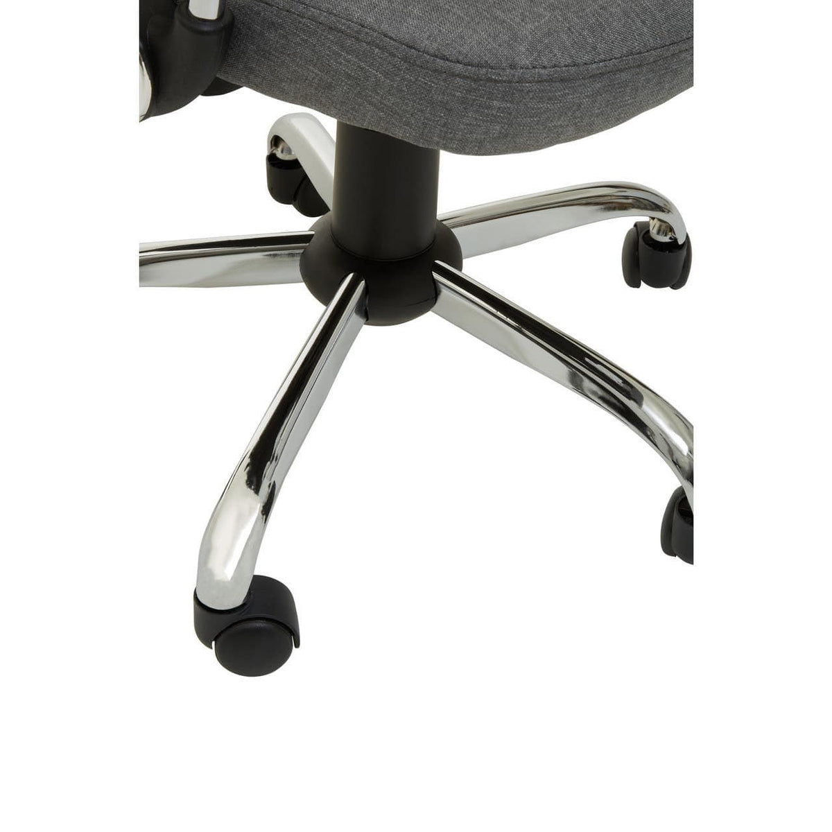 Grey Home Office Chair With Chrome Arms.