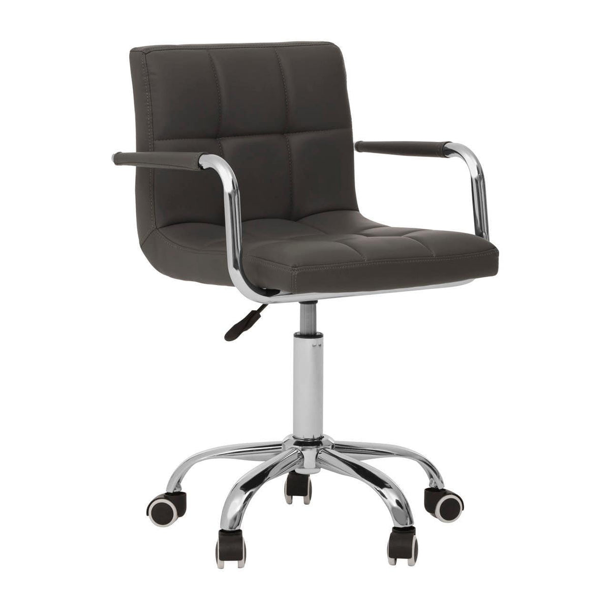 Grey Home Office Chair With Swivel Base.