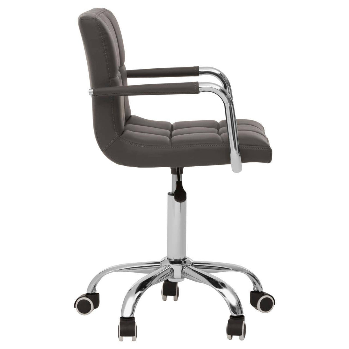 Grey Home Office Chair With Swivel Base.