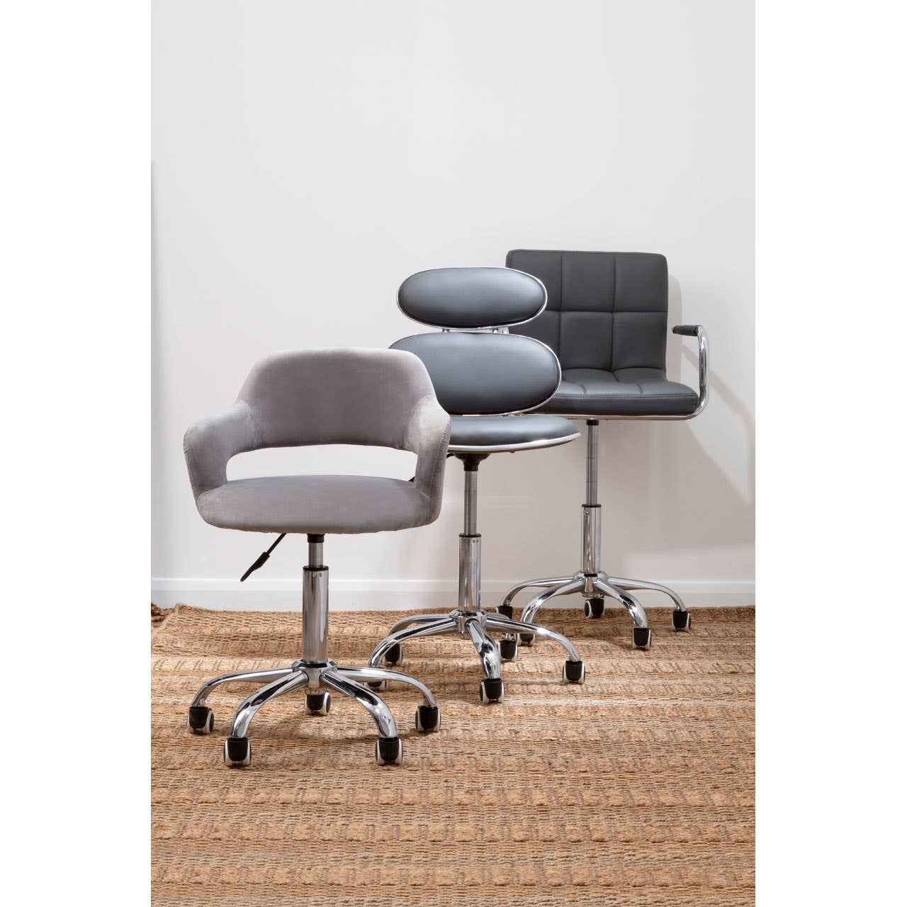 Noosa & Co. Living Grey Home Office Chair With Swivel Base House of Isabella UK