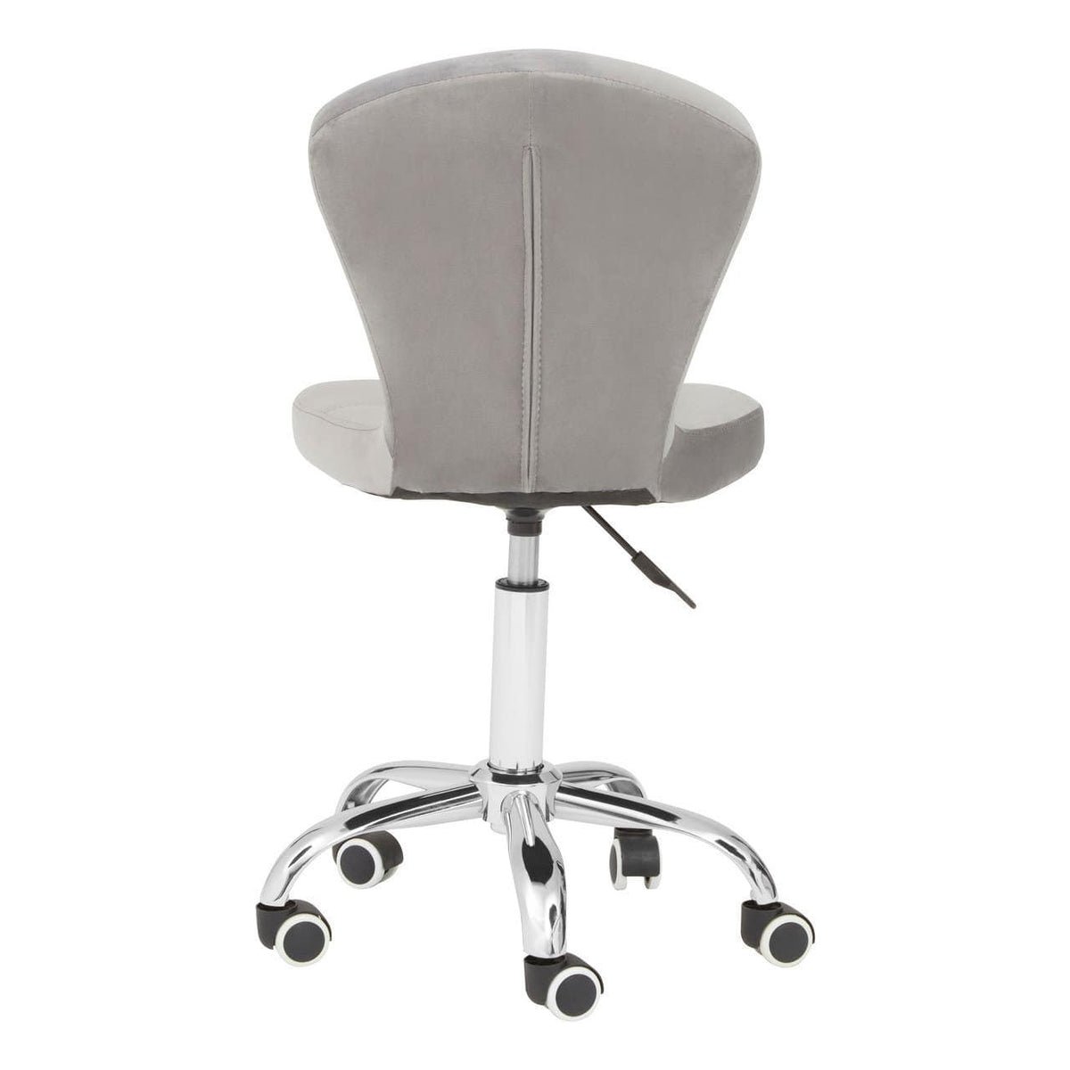 Grey Velvet Buttoned Home Office Chair.