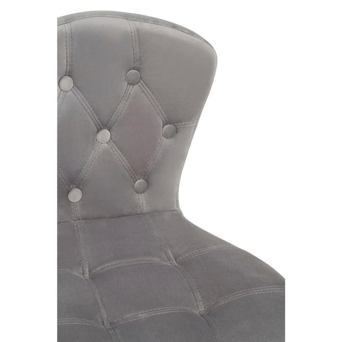 Grey Velvet Buttoned Home Office Chair.
