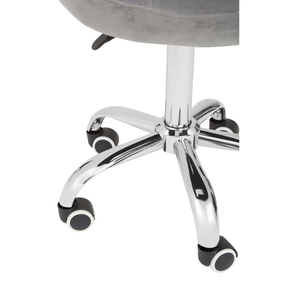 Grey Velvet Buttoned Home Office Chair.