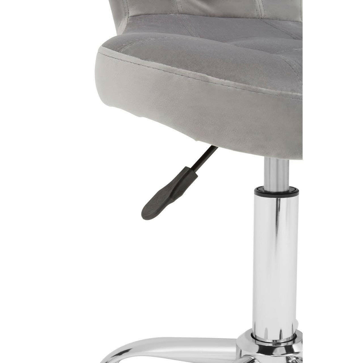 Grey Velvet Buttoned Home Office Chair.