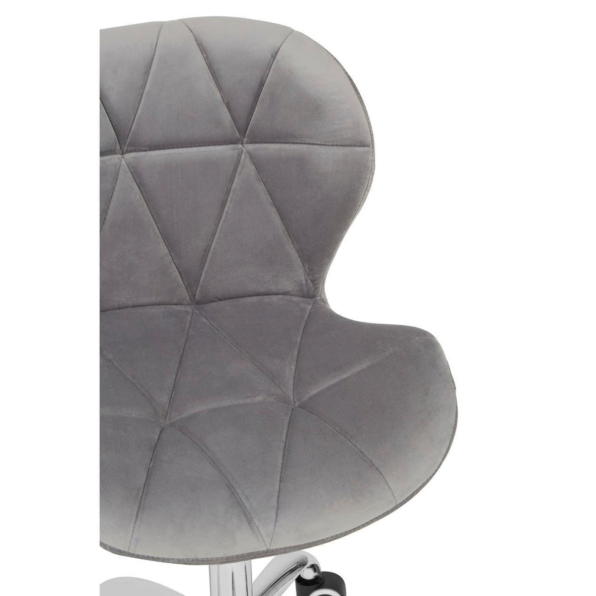 Grey Velvet Quilted Home Office Chair.