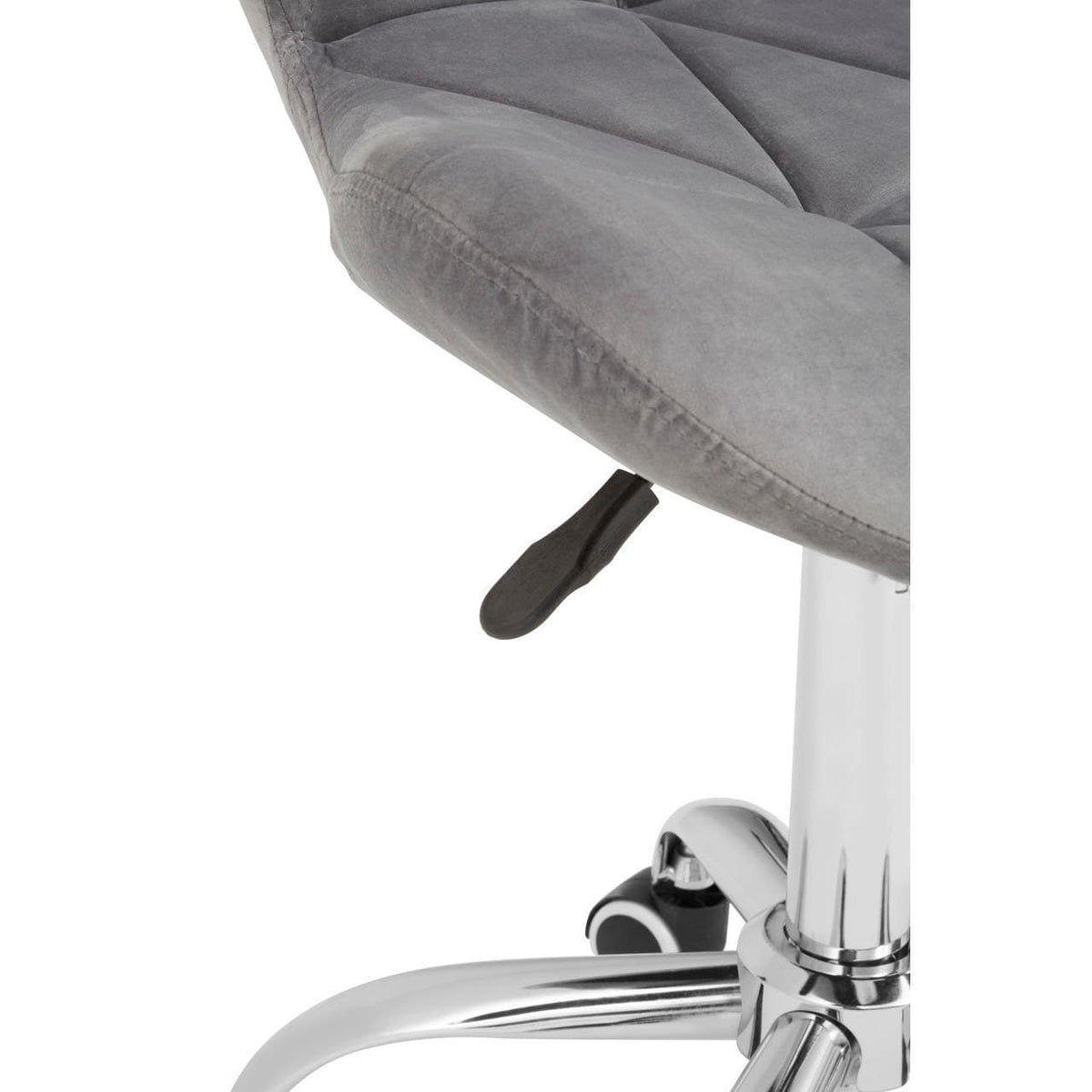 Grey Velvet Quilted Home Office Chair.