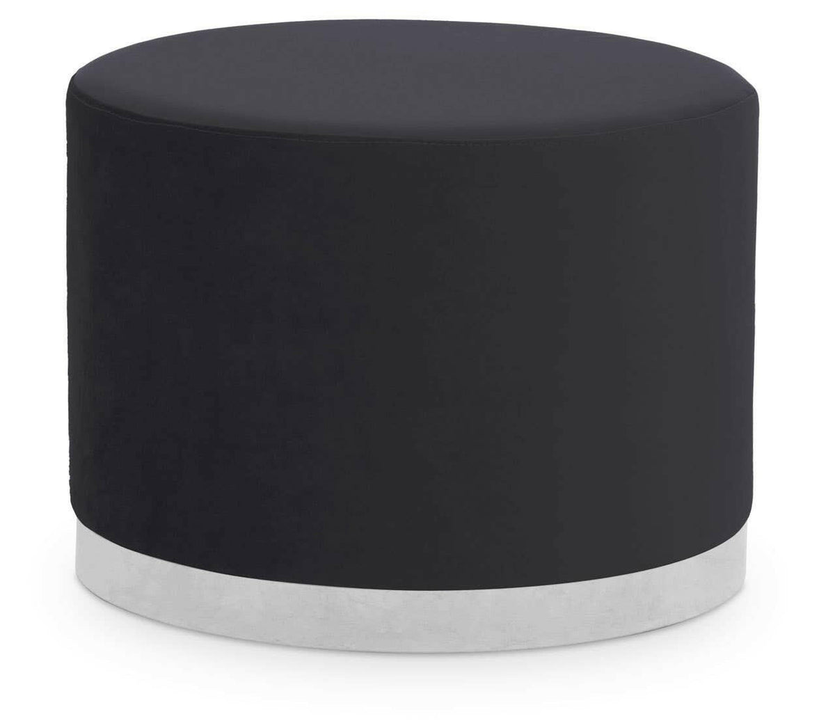 Hagen Black And Silver Round Stool.