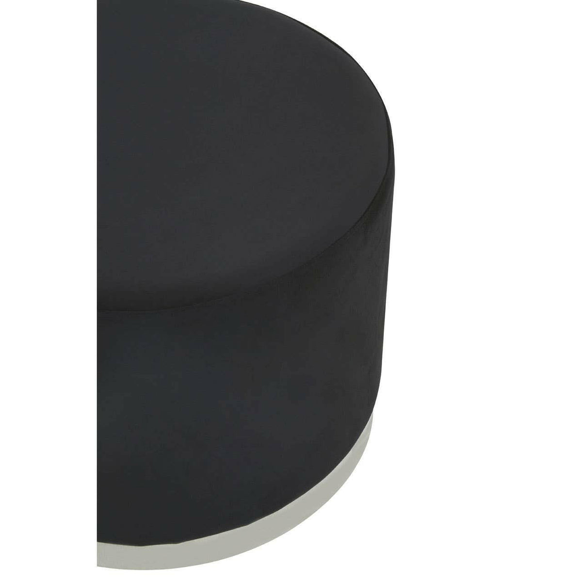 Hagen Black And Silver Round Stool.