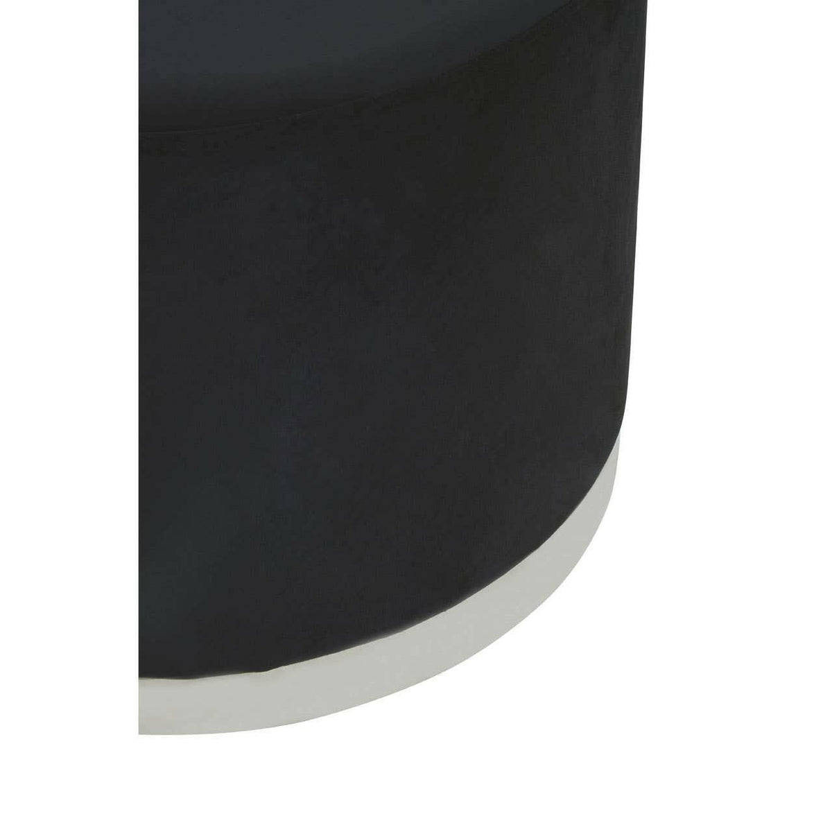 Hagen Black And Silver Round Stool.