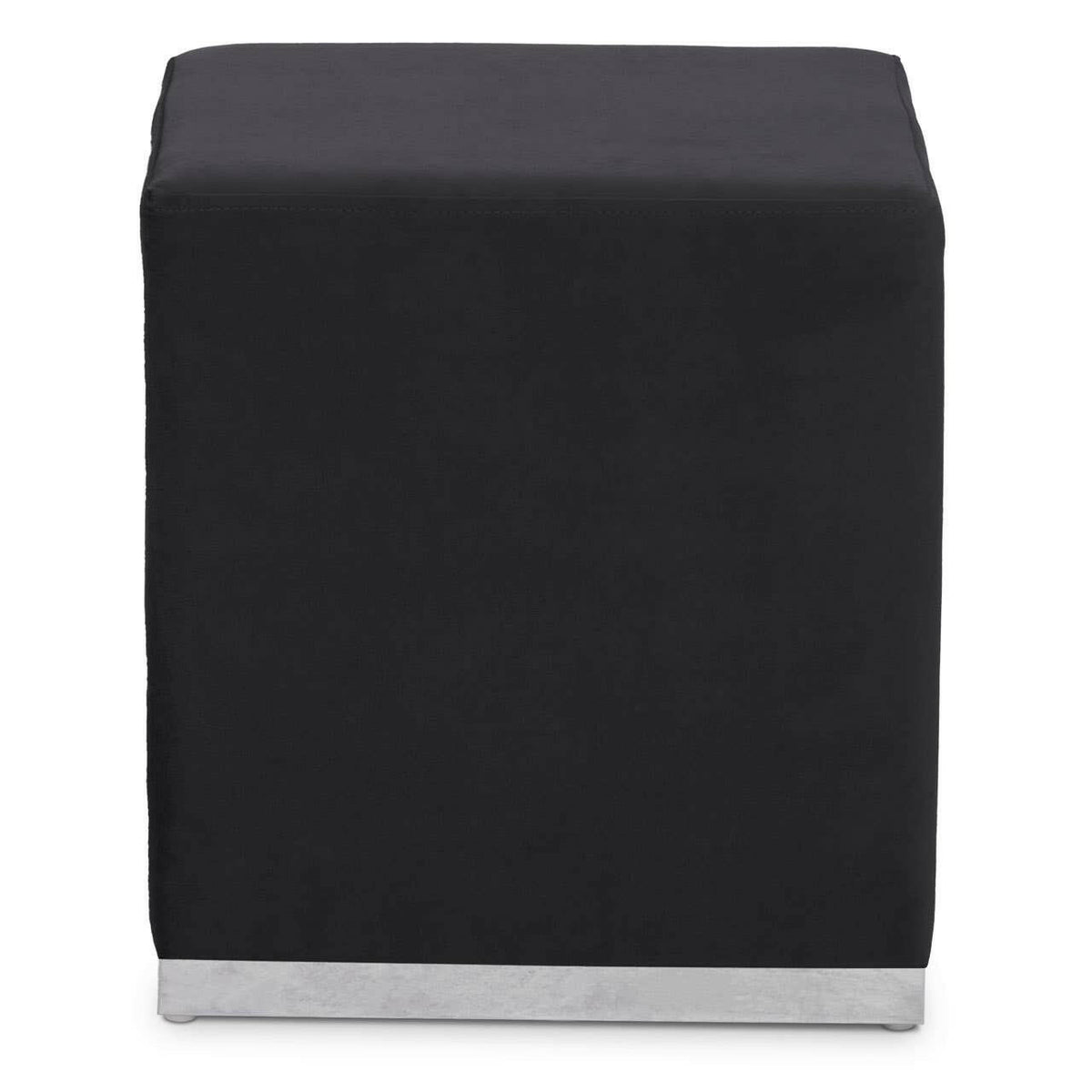 Hagen Black And Silver Square Stool.