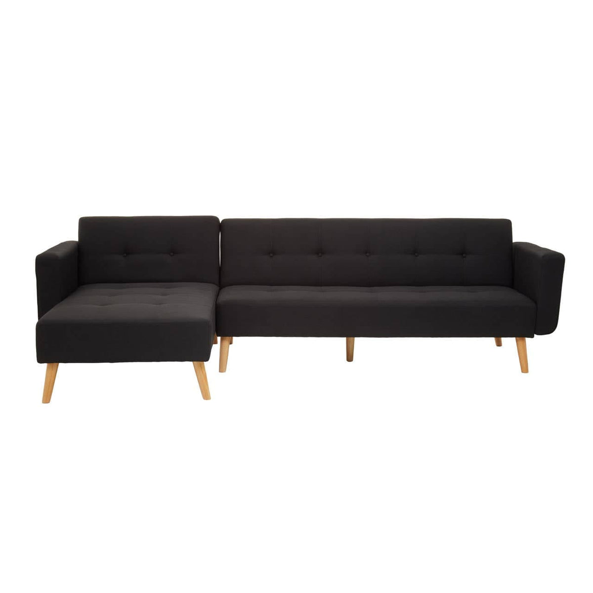 Hagen Black Large Corner Sofa Bed.