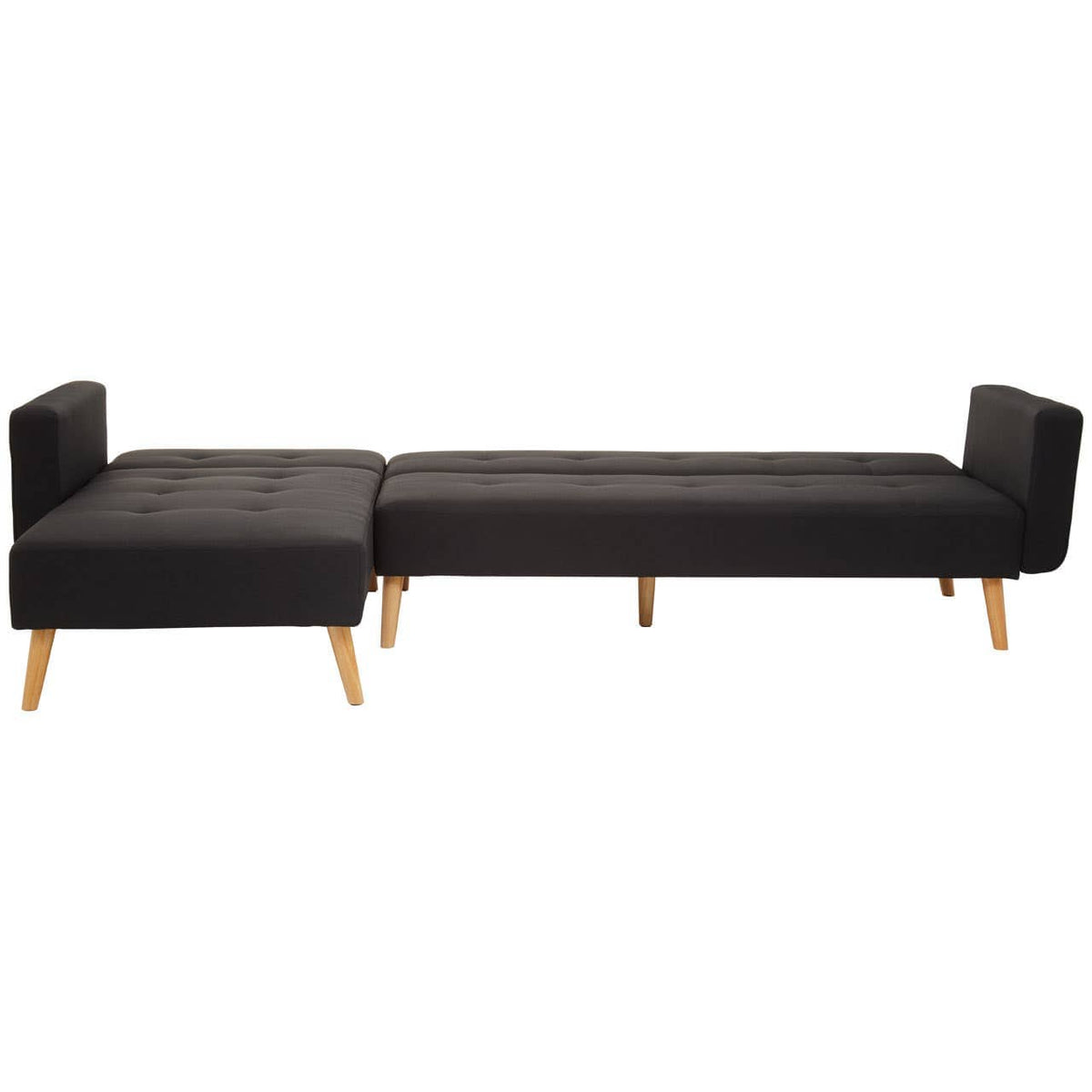Hagen Black Large Corner Sofa Bed.
