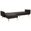 Hagen Black Large Corner Sofa Bed.