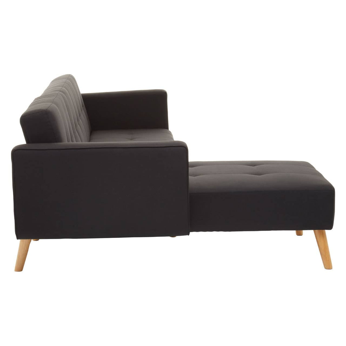 Hagen Black Large Corner Sofa Bed.