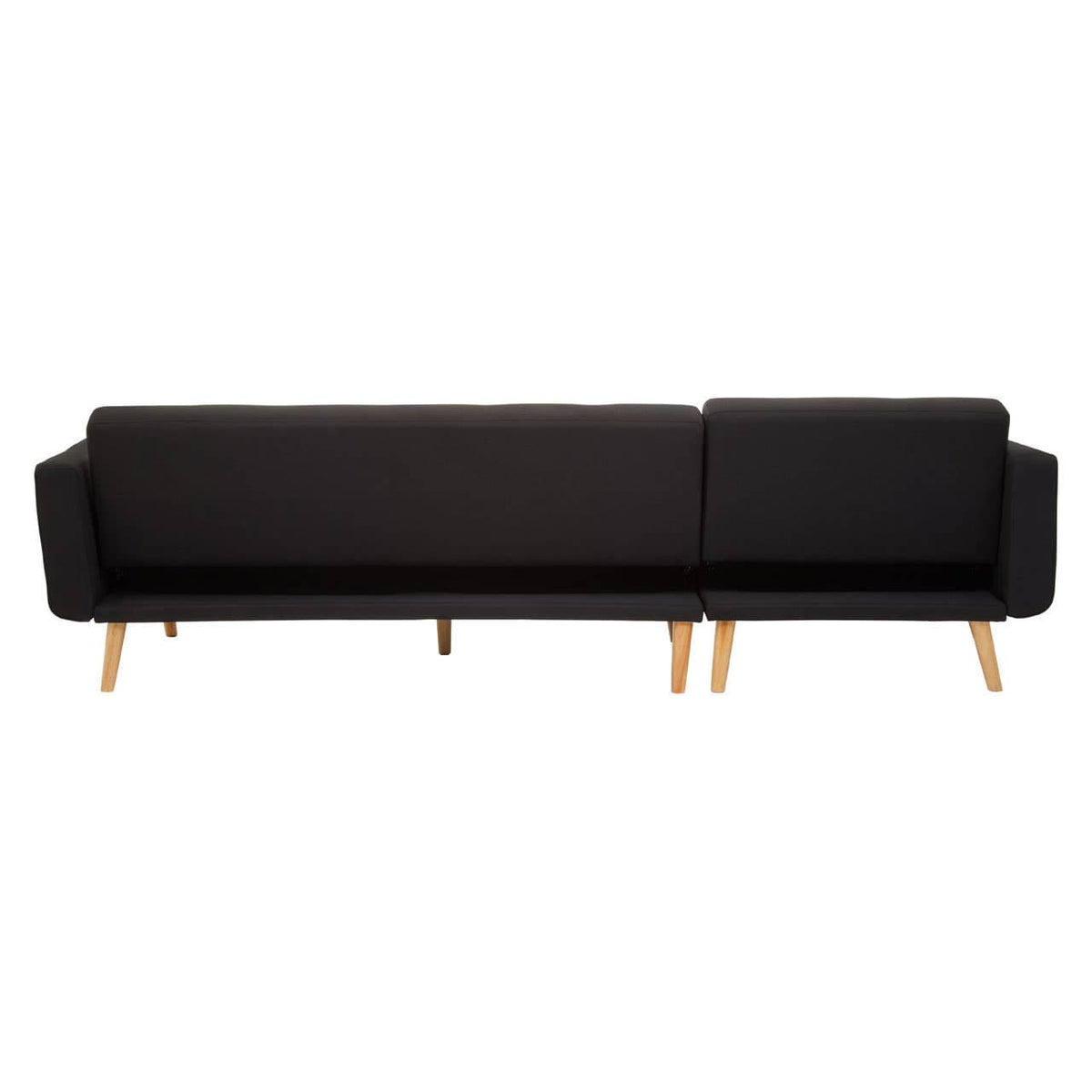 Hagen Black Large Corner Sofa Bed.