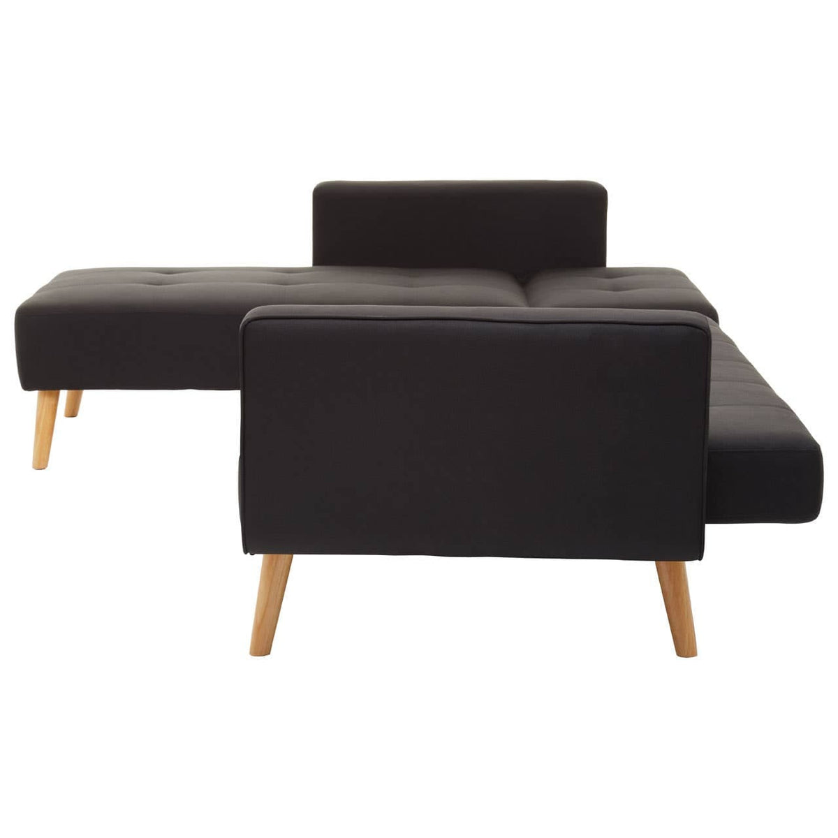 Hagen Black Large Corner Sofa Bed.