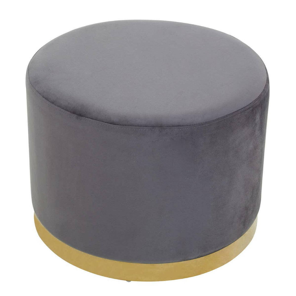 Hagen Grey And Gold Round Stool.