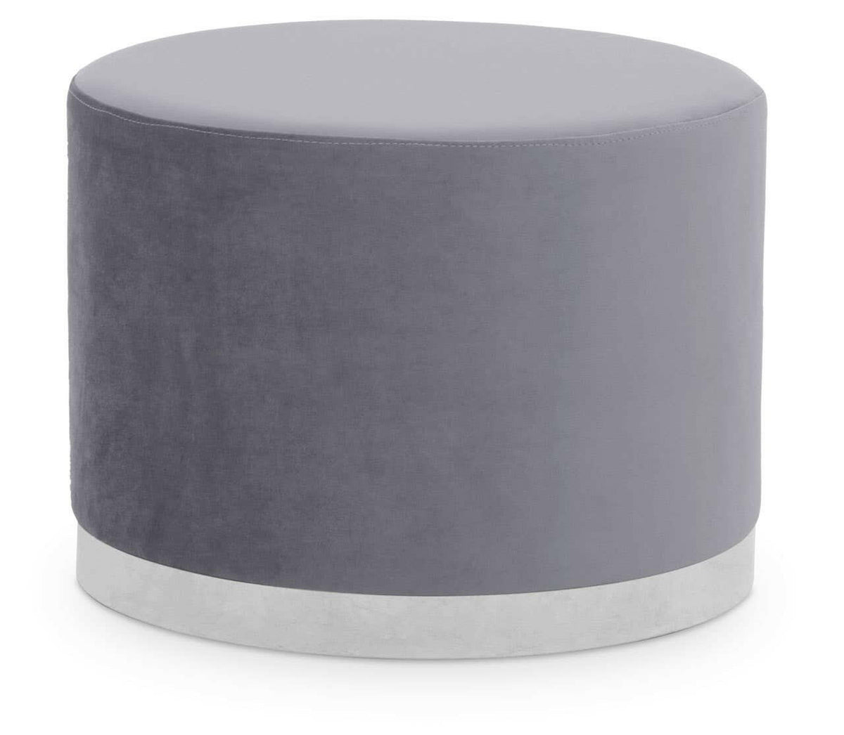 Hagen Grey And Silver Round Stool.