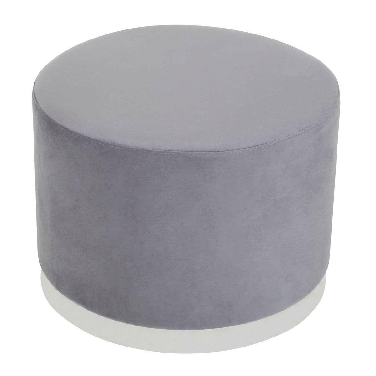 Hagen Grey And Silver Round Stool.