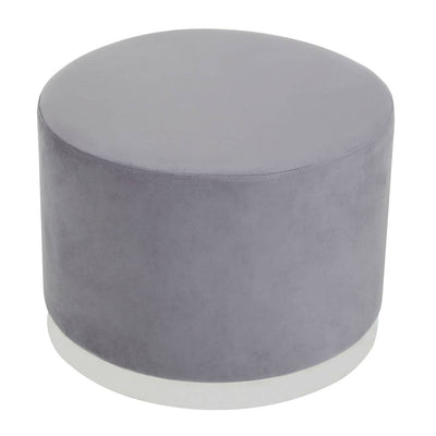 Noosa & Co. Living Hagen Grey And Silver Round Stool House of Isabella UK