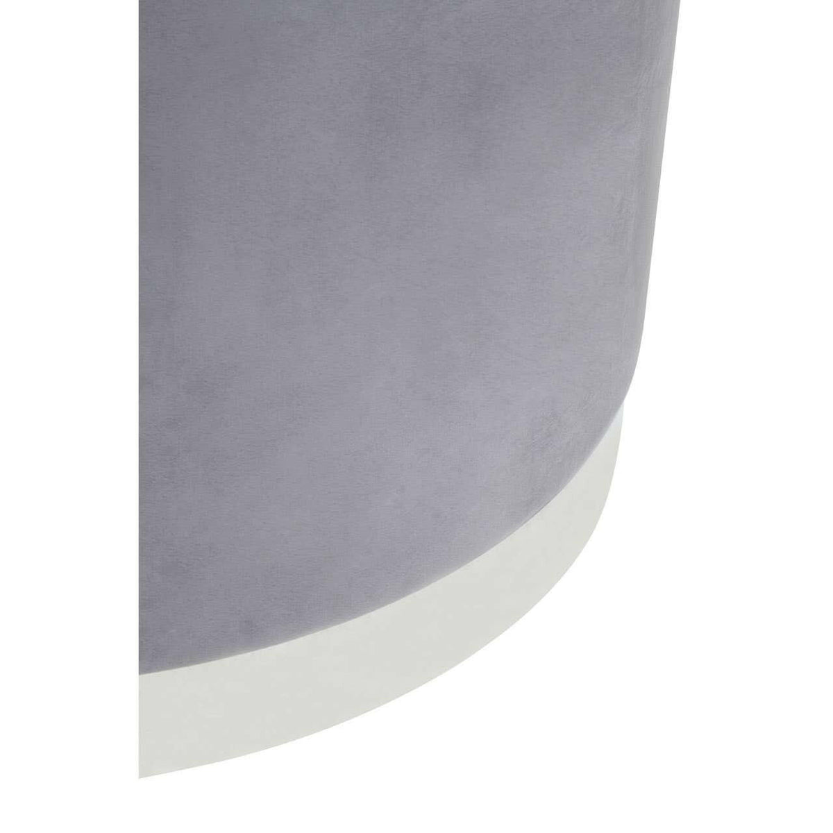 Hagen Grey And Silver Round Stool.