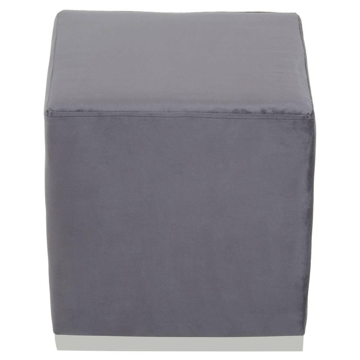 Hagen Grey And Silver Square Stool.