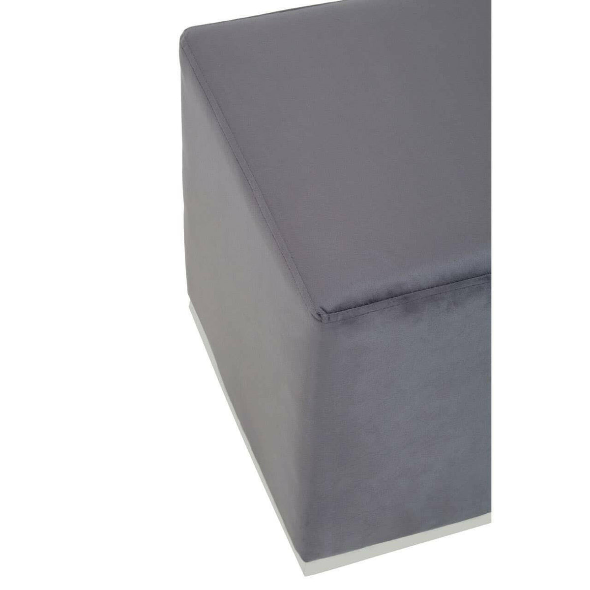 Hagen Grey And Silver Square Stool.