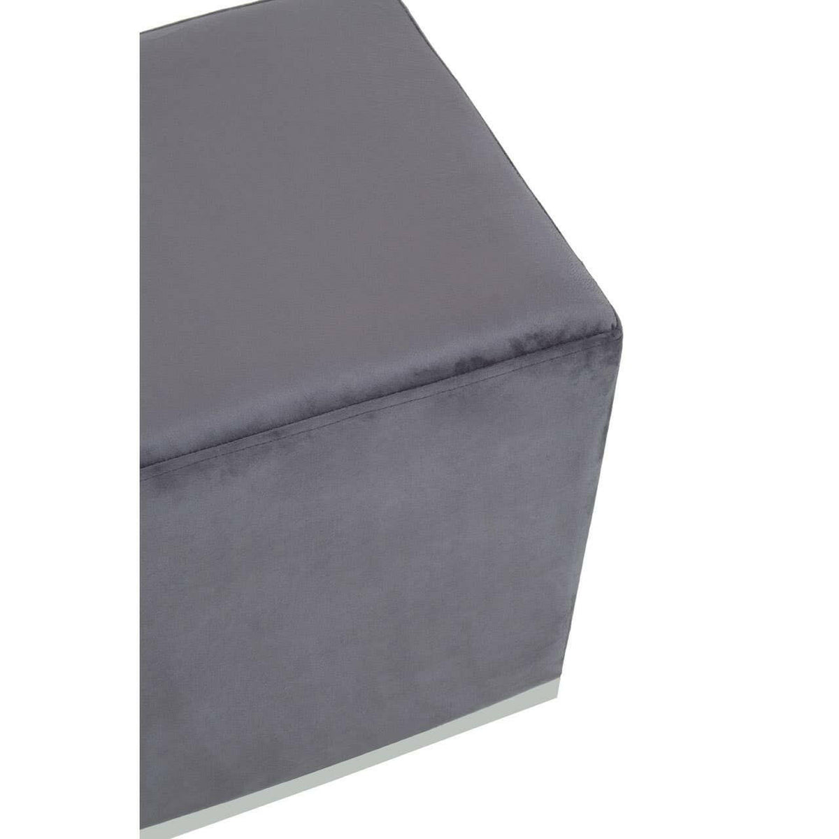 Hagen Grey And Silver Square Stool.
