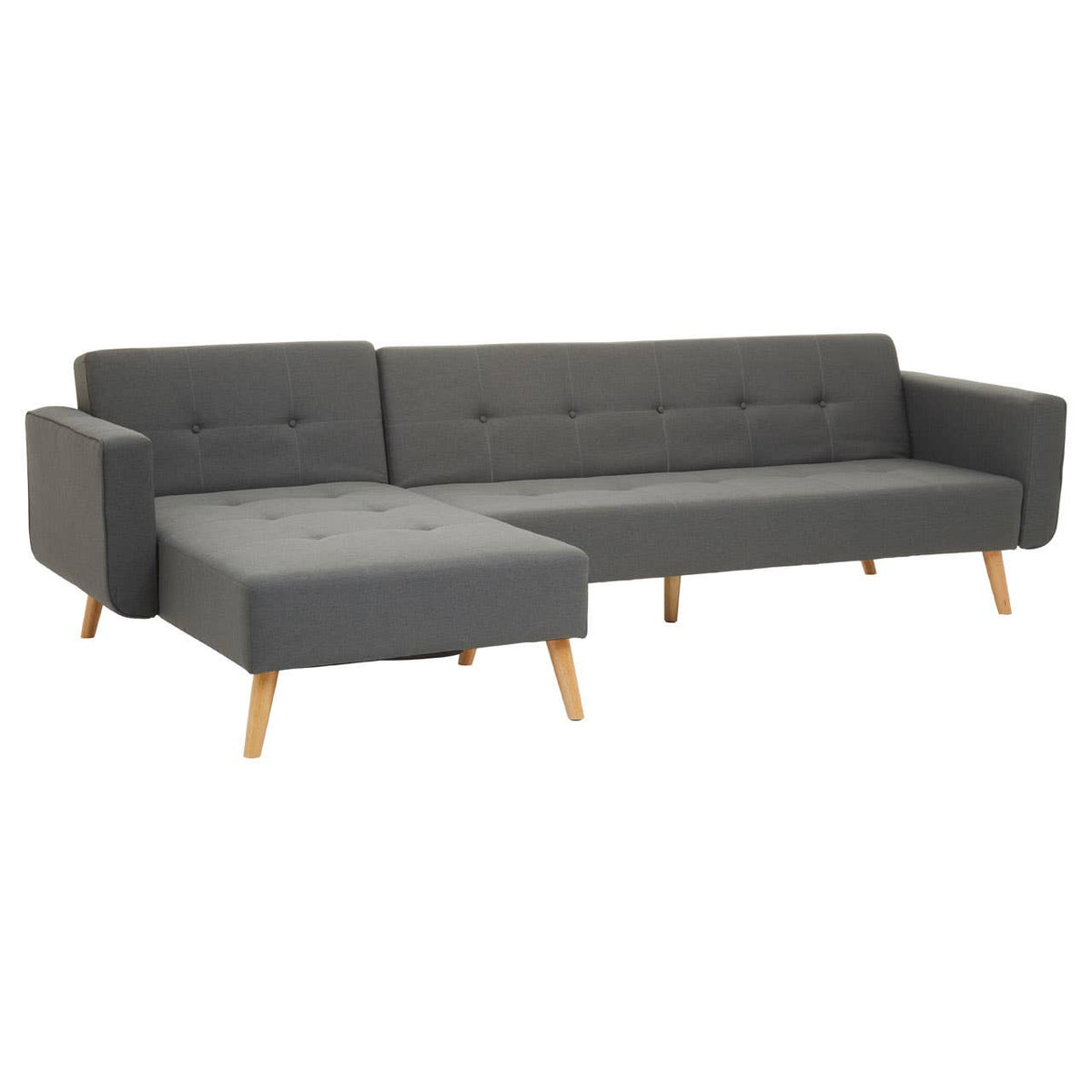 Hagen Grey Large Corner Sofa Bed.
