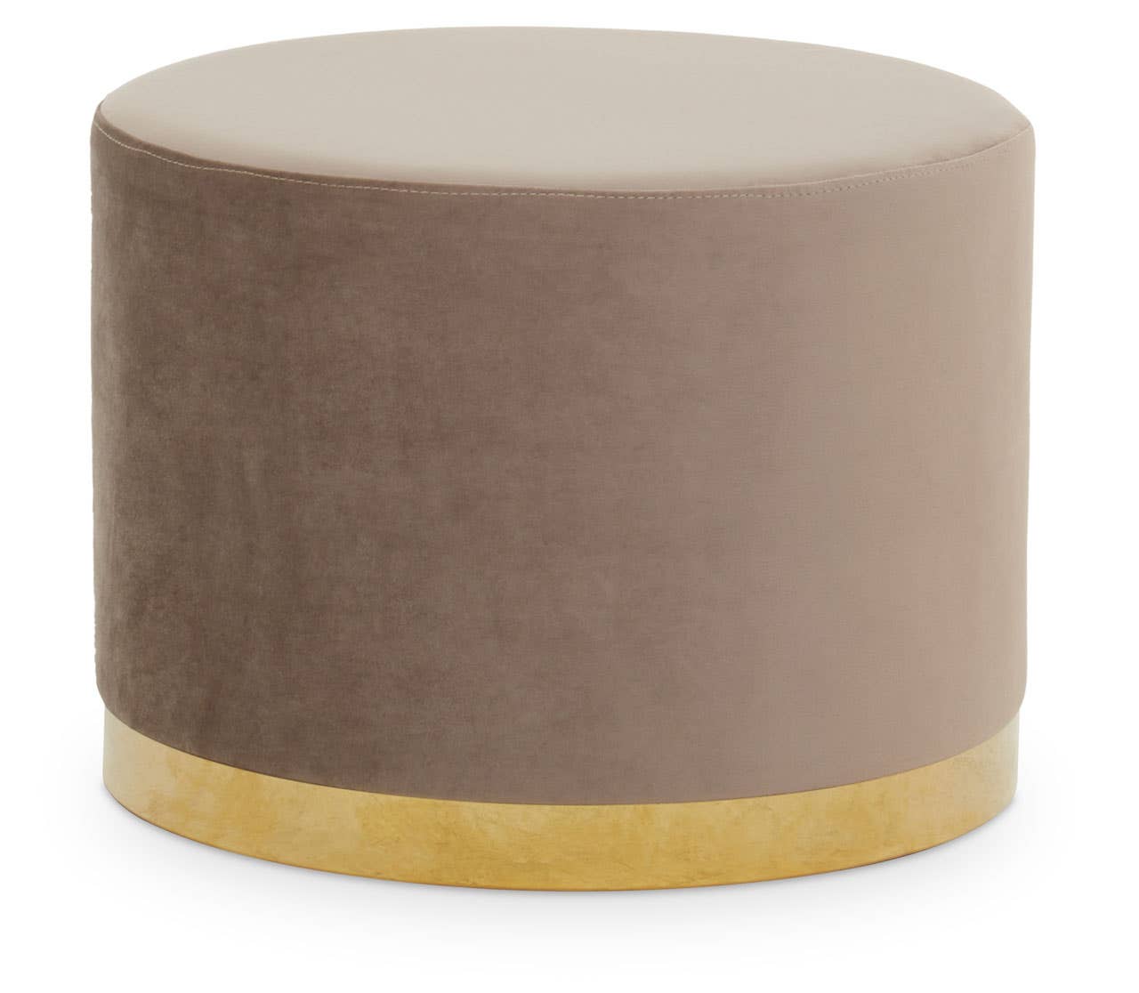 Noosa & Co. Living Hagen Mink And Gold Round Stool House of Isabella UK