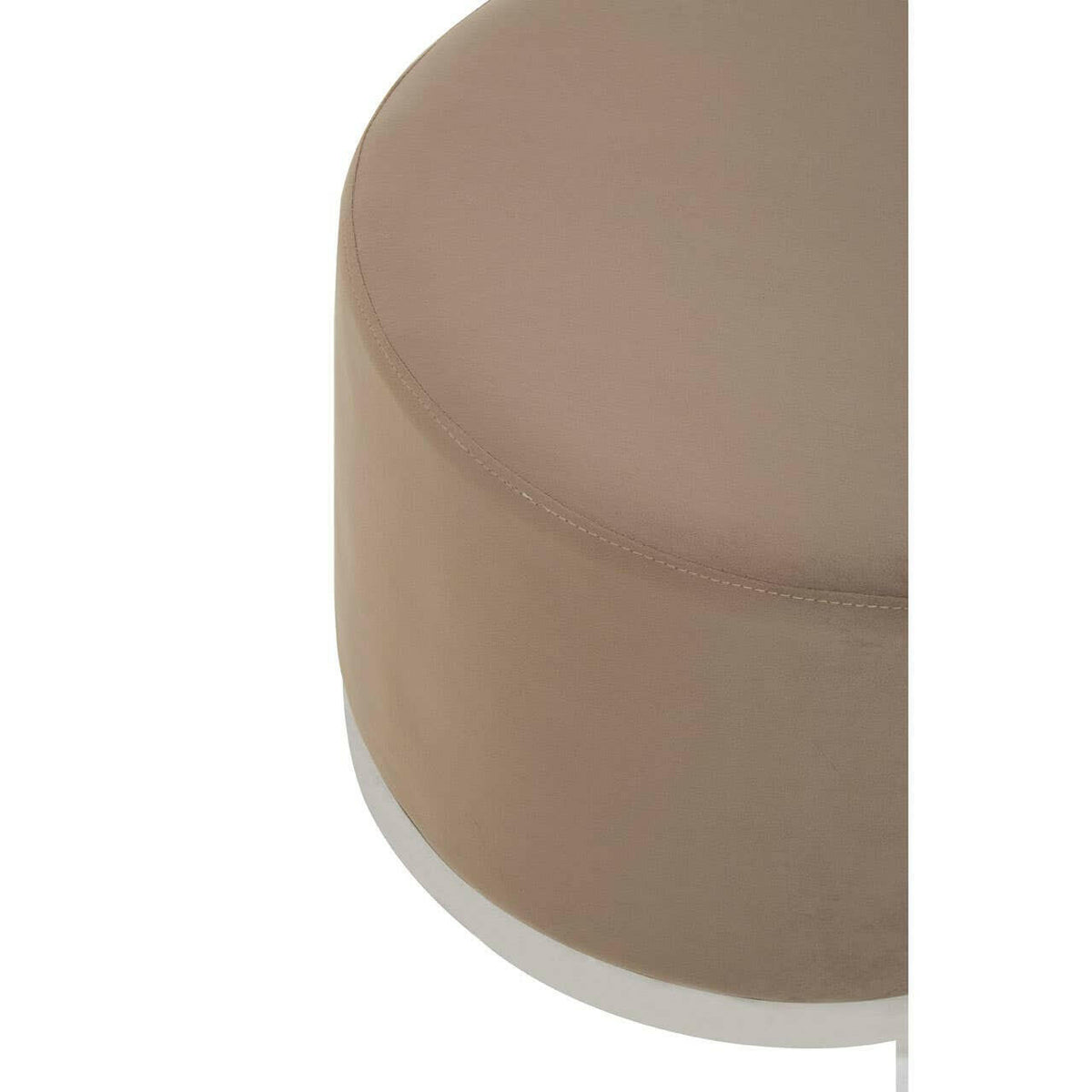 Hagen Mink And Silver Round Stool.