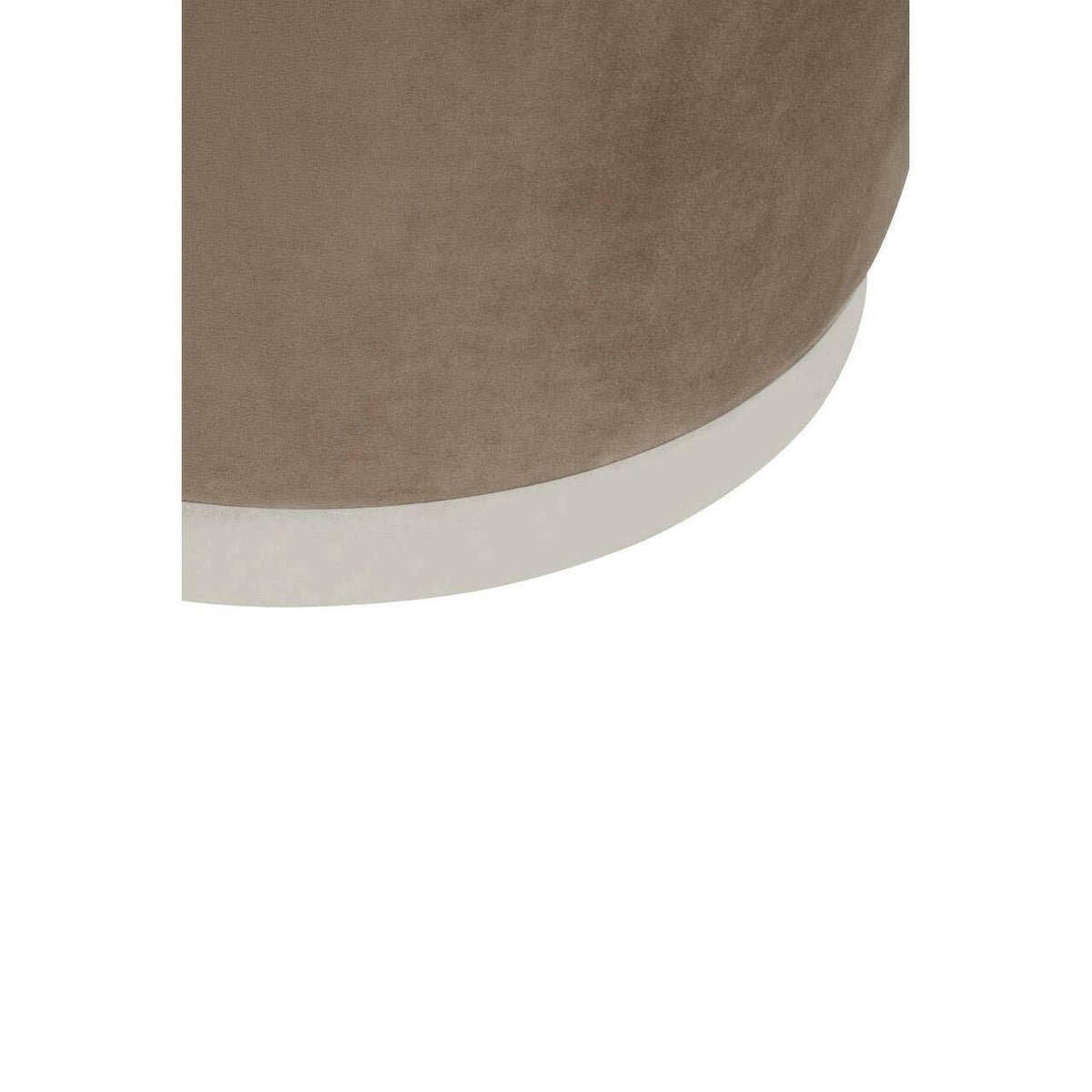 Hagen Mink And Silver Round Stool.