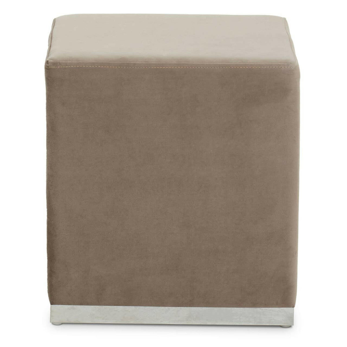 Hagen Mink And Silver Square Stool.