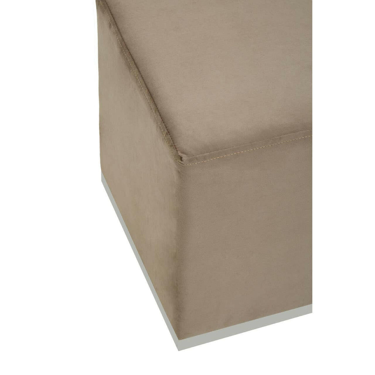 Hagen Mink And Silver Square Stool.