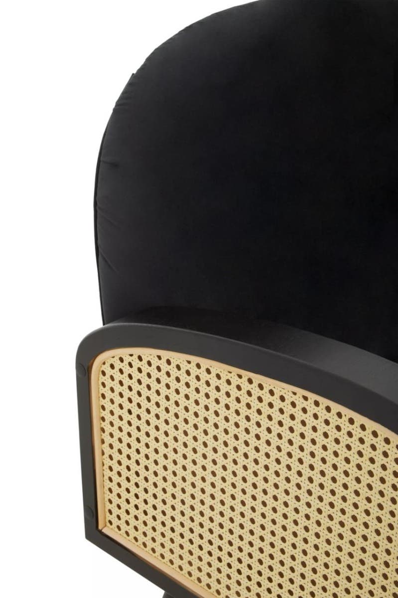 Hala Black Velvet Armchair.